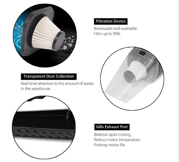 Aspirateur Voiture Haute Puissance 100W - Sec & Humide Moteur Cuivre 5m LuxDrive