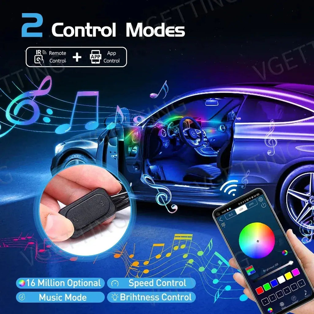 Kit LED Ambiance Voiture RGB – Effet Luxe & Musique 🎶 LuxDrive