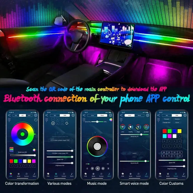 Kit LED Ambiance Voiture RGB – Effet Luxe & Musique 🎶 LuxDrive