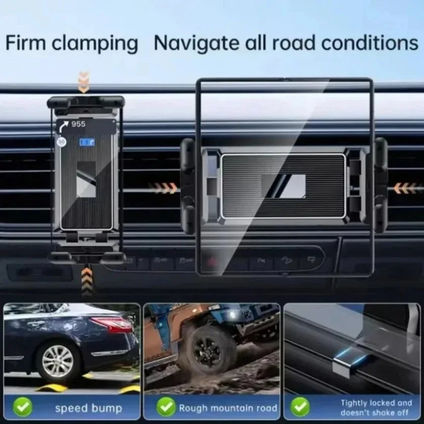 Support Tablette & Téléphone Voiture – Fixation Aération – Écran 7” à 12,9” (Enfants & Passagers)