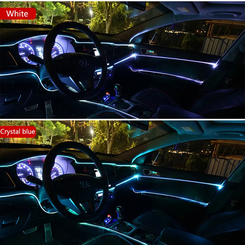Bande LED Néon Voiture 1m - Ambiance RGB Flexible Imperméable 12V USB LuxDrive